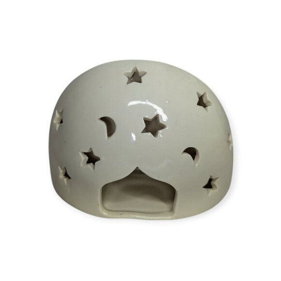 Vintage 1998 GS Ceramic Nativity Scene Tea Light Candle Holder White w/Gold Trim - Picture 3 of 10